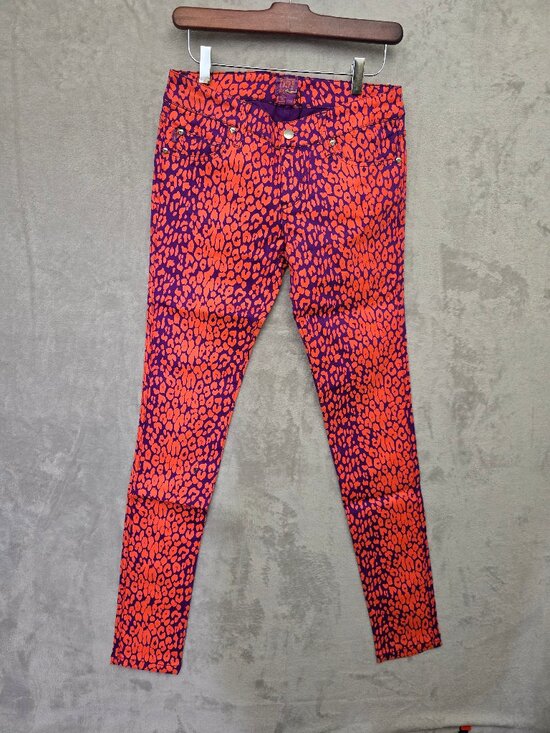 Tripp nyc Denim - NWT TRIPP NYC Neon Leopard Print Skinny Jeans Style IS9767P Purple Orange
